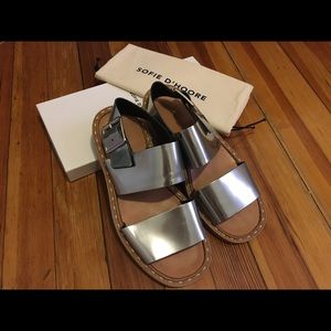 Sofie D’Hoore Silver Leather Sandals